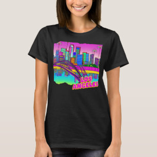 Los Angeles CA Retro 90s Vaporwave 80s Travel Wand T-Shirt