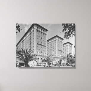 Los Angeles, CA View of Biltmore Hotel and Stree Canvas Print