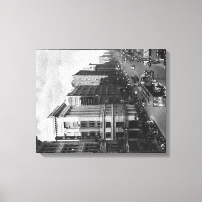 Los Angeles, CA View of Broadway Looking North Canvas Print (Front)