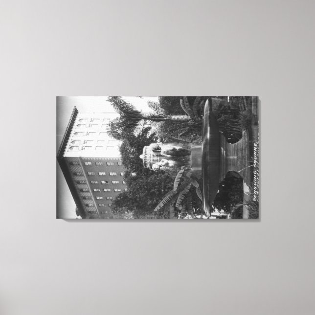 Los Angeles, CA View of Perishing Square Canvas Print (Front)
