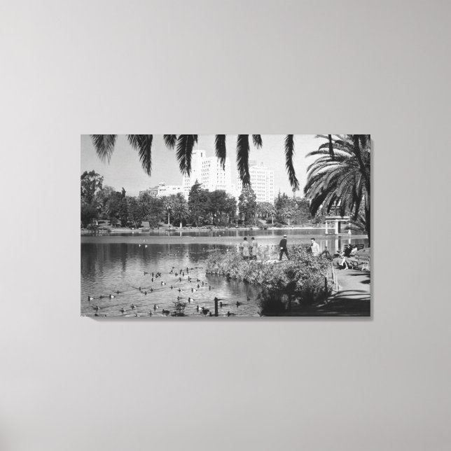 Los Angeles, CA West Lake Park in Winter Canvas Print (Front)