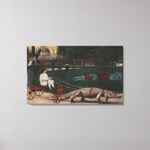 Los Angeles, CAAlligator FarmPulling Girl Canvas Print