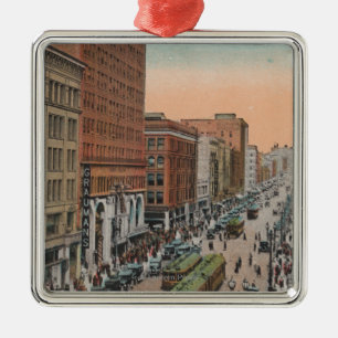 Los Angeles, CABroadway from 4th Street View Metal Ornament