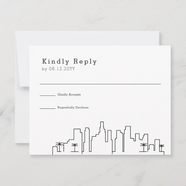 Los Angeles, Cali Mariage | Stylisé Skyline RSVP (Devant)