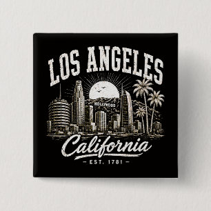Los Angeles California 2 Inch Square Button