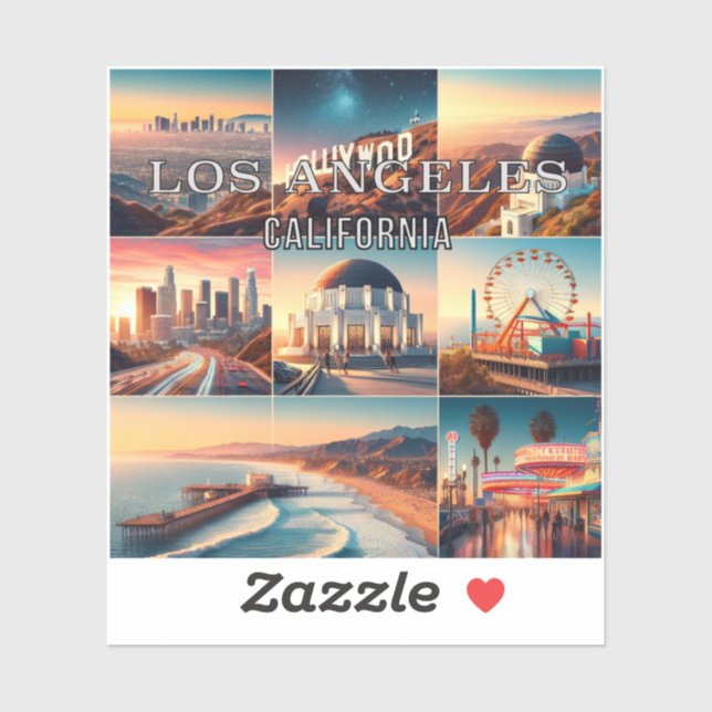 Los Angeles California 3 Inch Vinyl Sticker (Sheet)