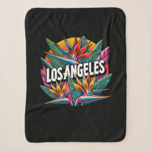 Los Angeles California Birds of Paradise Flowers   Sherpa Blanket