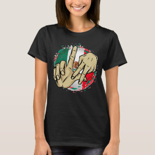 Los Angeles California Chicano Mexico Flag LA Hand T-Shirt