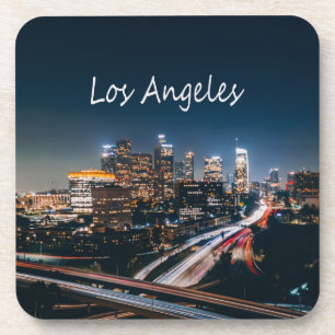 Los Angeles California City Skyline at night Coaster