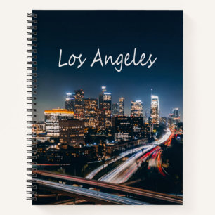 Los Angeles California City Skyline at night Notebook