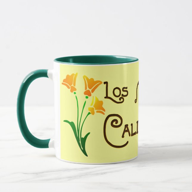 Los Angeles California Deco Poppy Mug (Gauche)