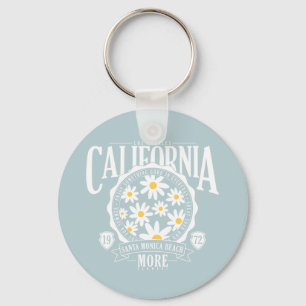 Los Angeles California Floral Graphic Keychain