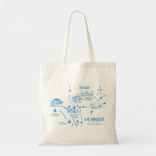 Los Angeles California Illustrated Map Tote