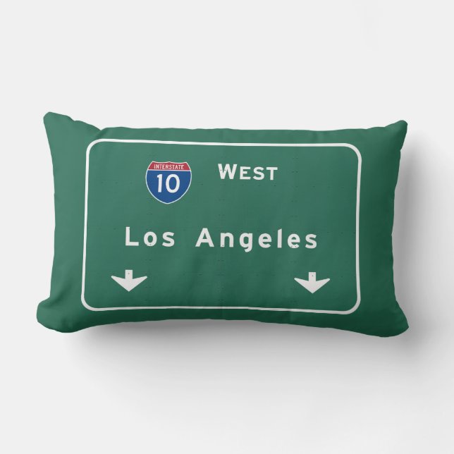 Los Angeles California Interstate Highway Freeway Lumbar Pillow (Front)
