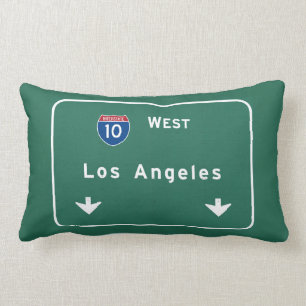 Los Angeles California Interstate Highway Freeway Lumbar Pillow