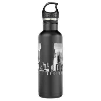Los Angeles California LA Skyline Pride Black Whit 710 Ml Water Bottle