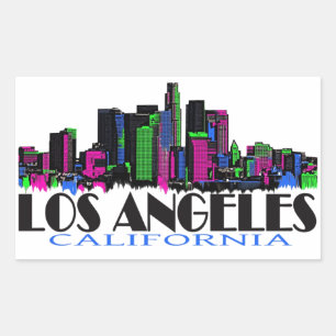 Los Angeles California neon skyline Sticker