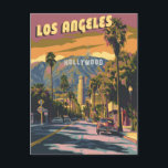 Los Angeles California Postcard<br><div class="desc">Dive into a world of sunshine,  surf,  and classic Californian cool. Cruise down palm-lined boulevards,  soak up the Hollywood spotlight,  or simply relax on the beach with a Pacific breeze in your hair.  This poster is your ticket to LA's timeless appeal.</div>