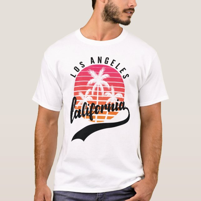 Los Angeles, California Retro Sunset Men's T-Shirt (Front)