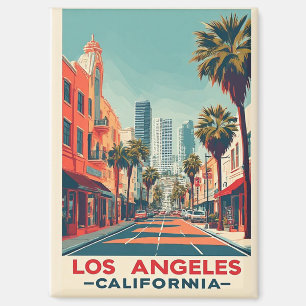 Los Angeles California Retro Travel Magnet