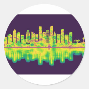 Los Angeles California Skyline Classic Round Sticker
