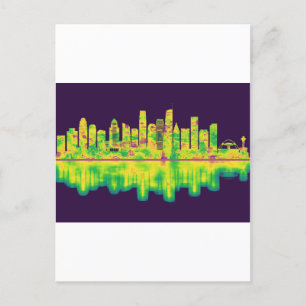 Los Angeles California Skyline Holiday Postcard
