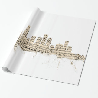 Los Angeles California Skyline Sheet Music Citysca Wrapping Paper