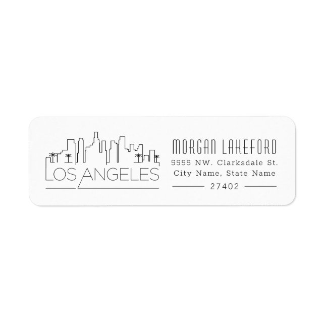 Los Angeles, California Stylized Skyline | (Front)