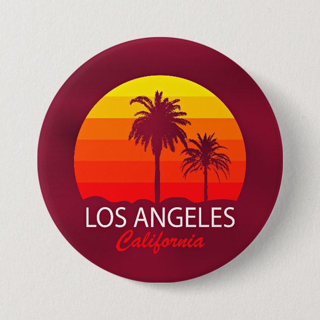 Los Angeles, California sunset 3 Inch Round Button (Front)