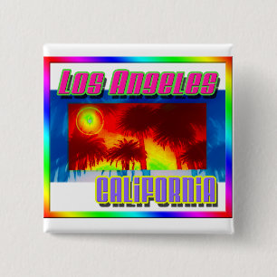 "Los Angeles California Sunset Palm Trees" Button