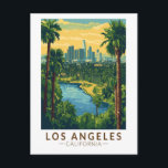 Los Angeles California Travel Art Vintage Postcard<br><div class="desc">Los Angeles retro vector travel design. Los Angeles is a sprawling Southern California city and the centre of the nation’s film and television industry.</div>