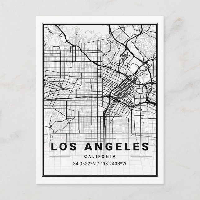 Los Angeles California USA Travel City Carte (Devant)