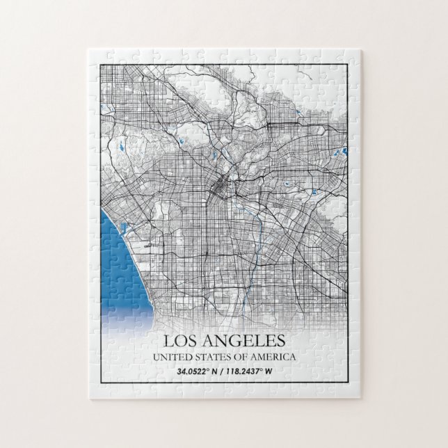 Los Angeles California USA Travel City Map Jigsaw Puzzle (Vertical)