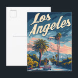 Los Angeles California Vintage Travel Illustration Postcard<br><div class="desc">Los Angeles California Vintage Retro Travel Illustration</div>