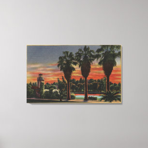Los Angeles, CaliforniaSunset in Echo Park Canvas Print