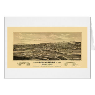 Los Angeles, carte panoramique de CA - 1877