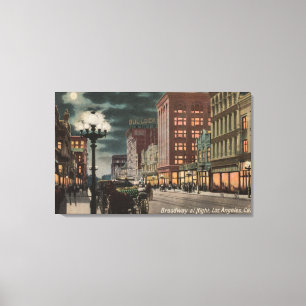 Los Angeles, CAStreet View of Broadway at Canvas Print