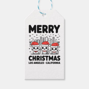Los Angeles City California Merry Christmas USA Gift Tags