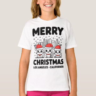 Los Angeles City California Merry Christmas USA T-Shirt