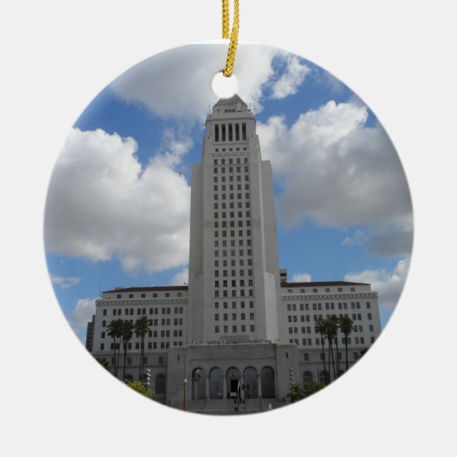 Los Angeles City Hall Ceramic Ornament (Front)