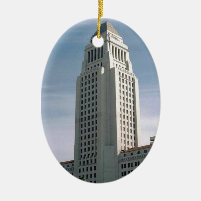 Los Angeles City Hall Ceramic Ornament (Front)