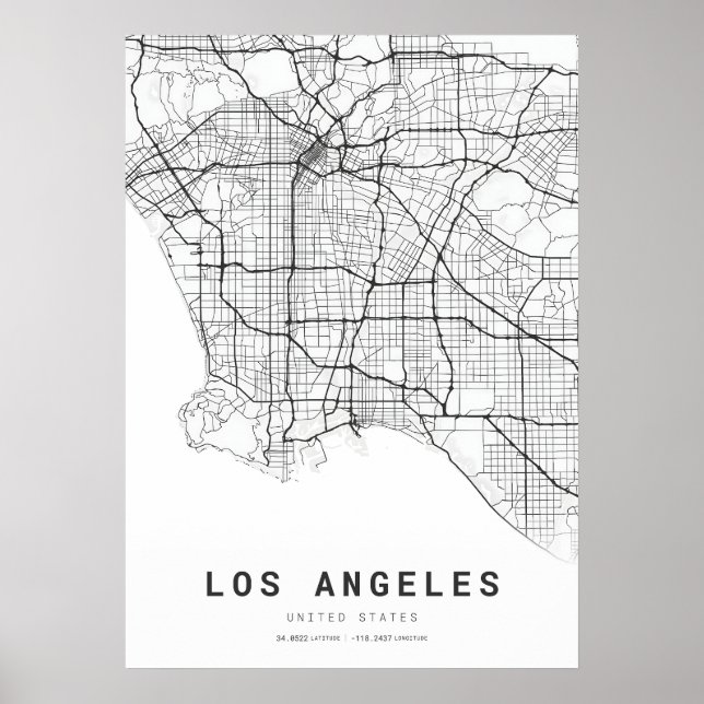 Los Angeles City Map Poster (Front)