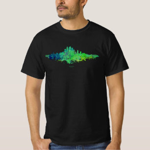 Los Angeles City Skyline - Lime Green Blue T-Shirt