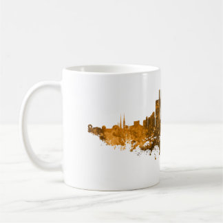 Los Angeles City Skyline - Orange  Coffee Mug