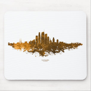 Los Angeles City Skyline - Orange  Mouse Pad