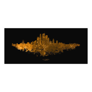 Los Angeles City Skyline - Orange Photo Print