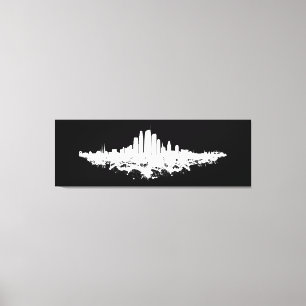 Los Angeles City Skyline Watercolor  Canvas Print