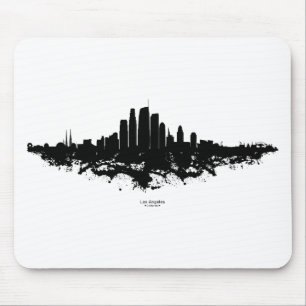 Los Angeles City Skyline Watercolor  Mouse Pad