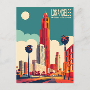 Los Angeles, City Streets, Travel Postcard