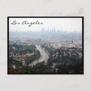 los angeles city view postcard